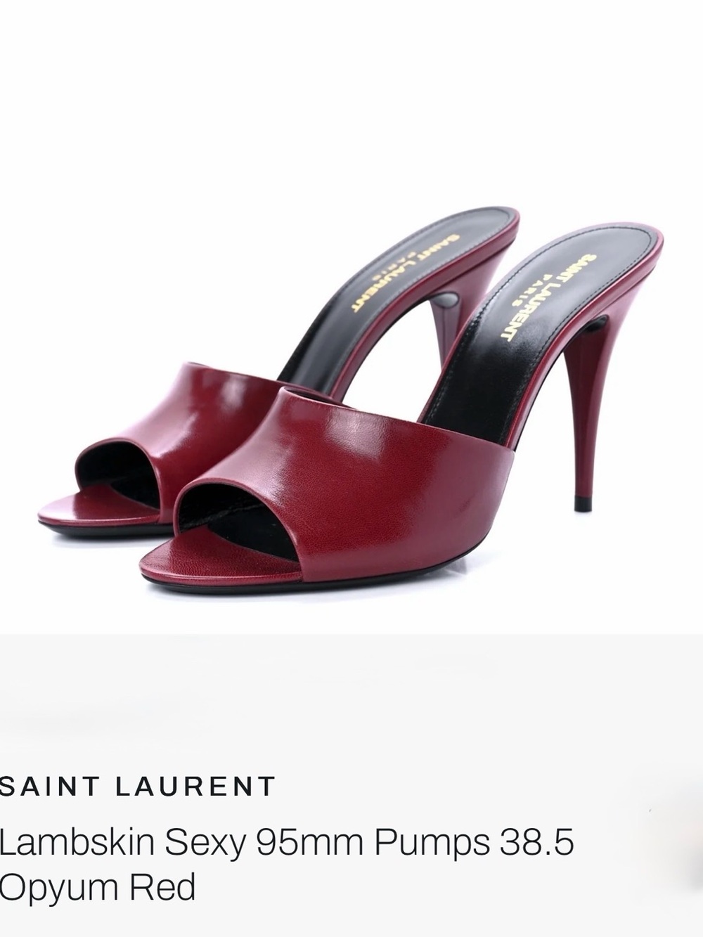 Saint Laurent Opium Red Peep-Toe Mules